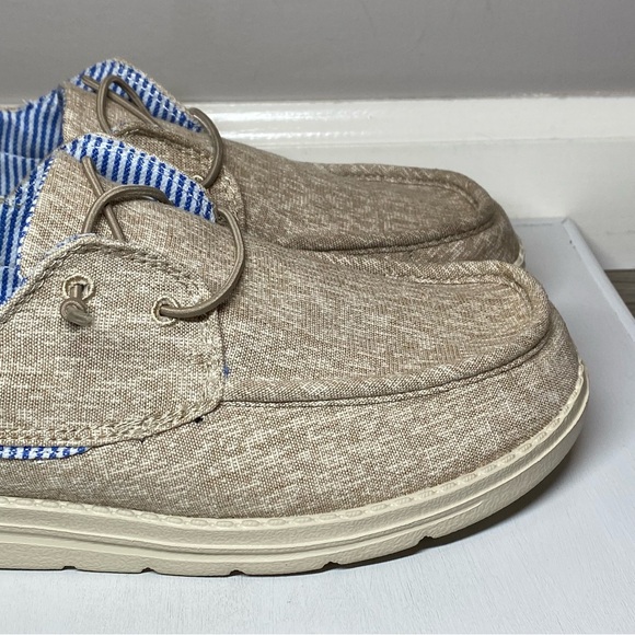 Bruno Marc Slip On Loafers Men’s 7.5 Lightweight Deck Shoes Canvas Tan Khaki - Picture 4 of 15